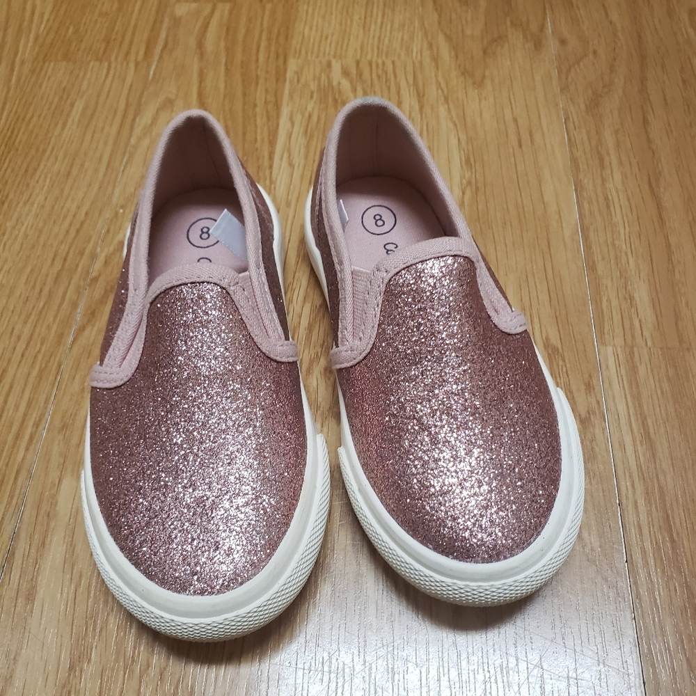 Cat and Jack Pink Sparkle Slip Ons